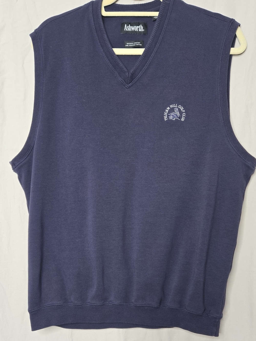 Ashworth Navy Sleeveless V-Neck Golf Sweater Vest